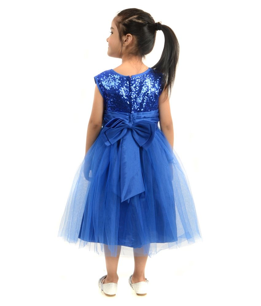 blue net long frock