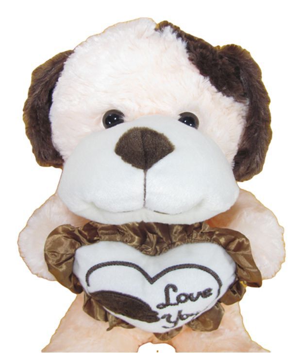     			Tickles Cute I Love Heart Standing Dog Stuffed Soft Plush Animal Toy for Kids (Size: 33 cm Color: Brown)