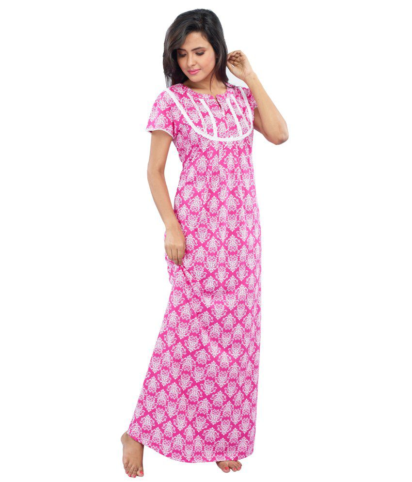 Buy Juliet Pink Cotton Nighty Online at Best Prices in India - Snapdeal