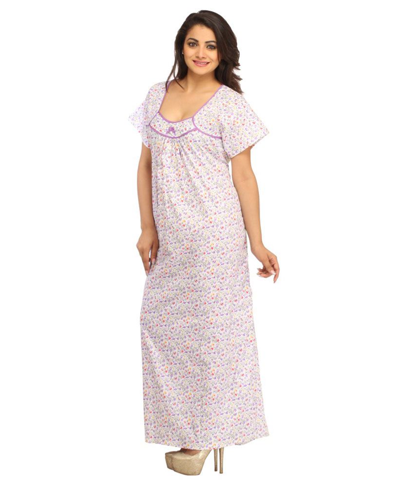 Buy Simrit Purple Cotton Nighty Online at Best Prices in India - Snapdeal