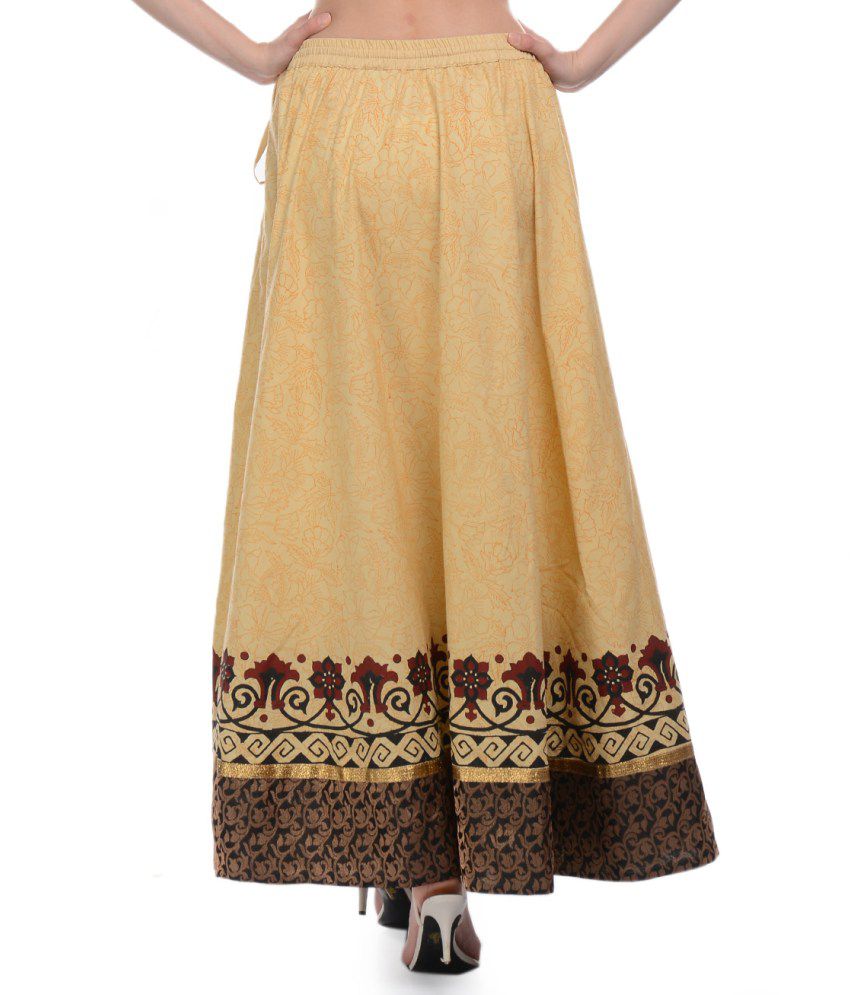 Buy Nika Beige Cotton A-line Skirt Online at Best Prices in India ...
