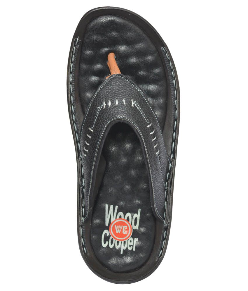 Wood Cooper Black Slippers