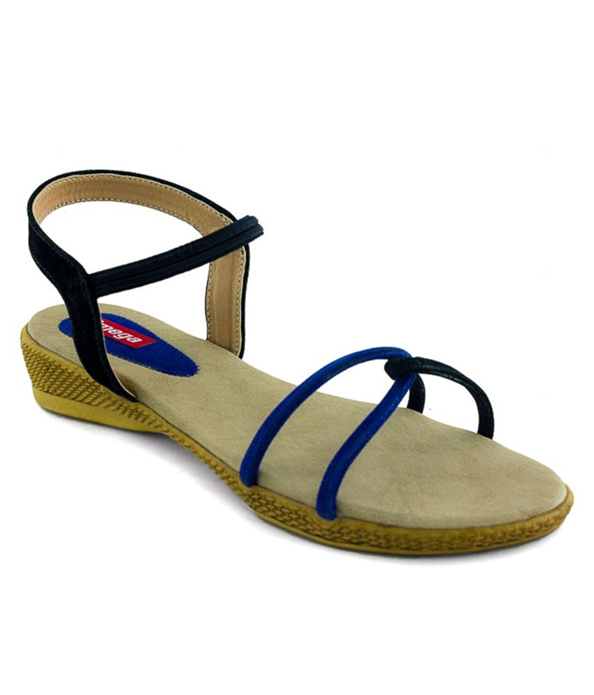 Omega Black & Blue Sandals Price in India Buy Omega Black & Blue