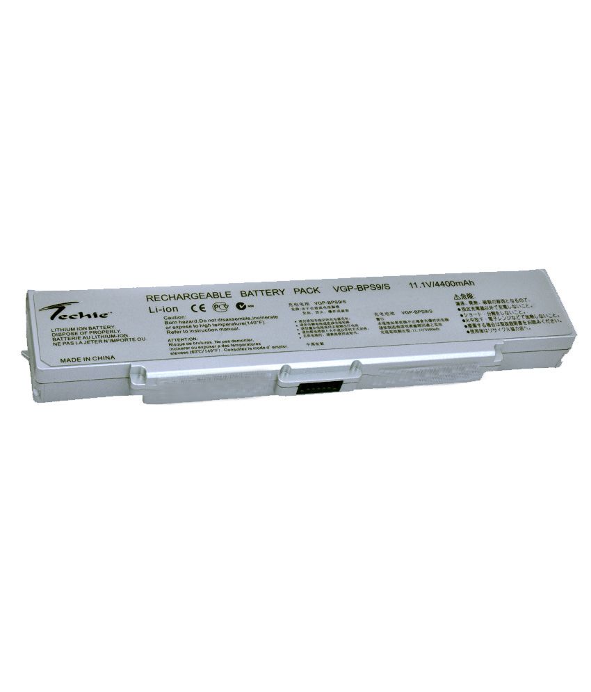 Techie Vaio Vgn-cr90s Bps 9s Battery Compatible With Sony Bps9 Silver Laptop  Battery