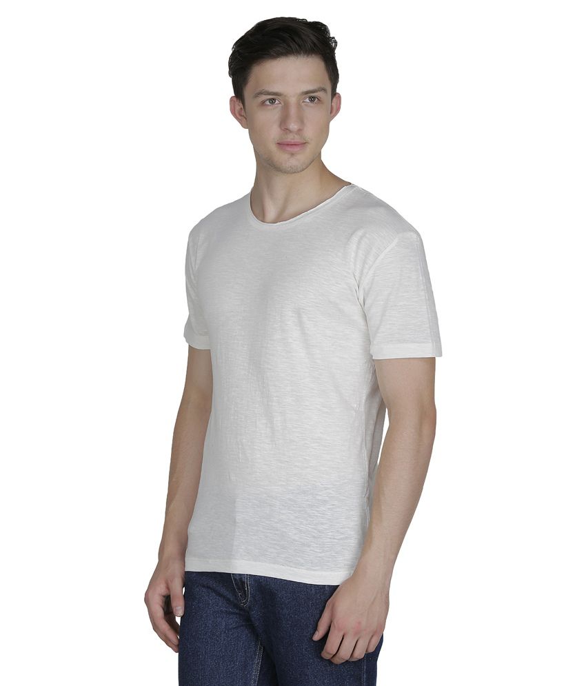 Sass White Half Sleeves Basic Wear T-shirt - Buy Sass White Half ...