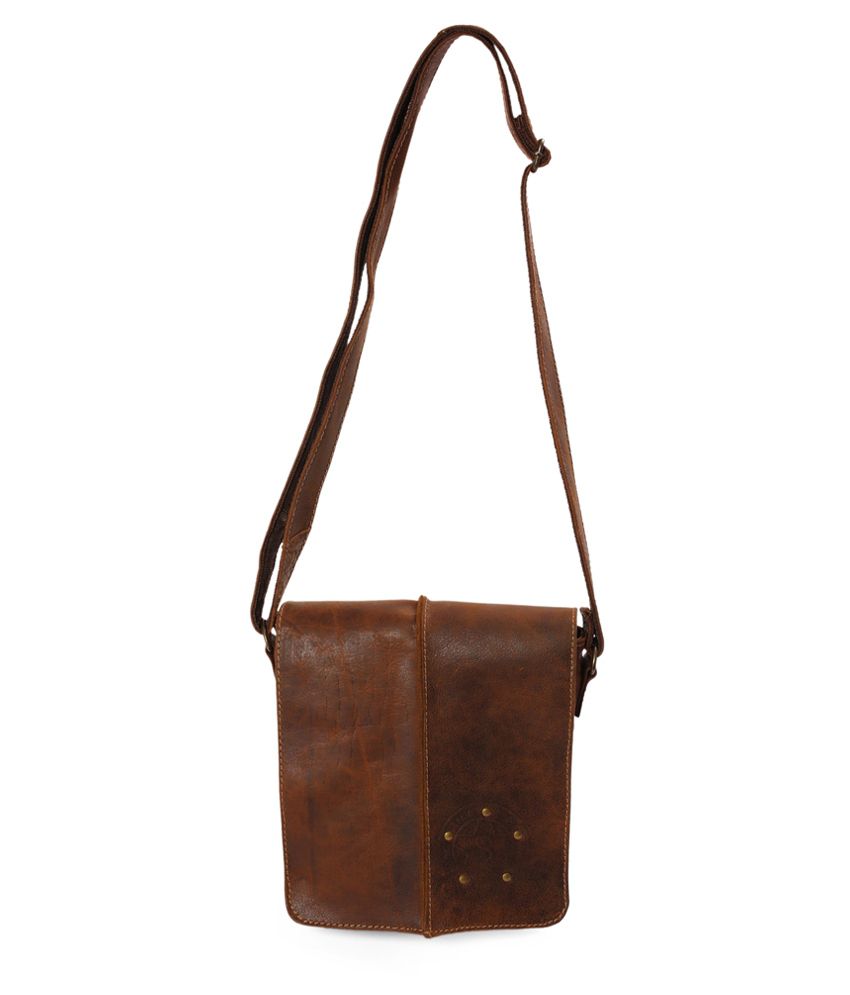 Kern Brown Leather Sling Bag - Buy Kern Brown Leather Sling Bag Online ...