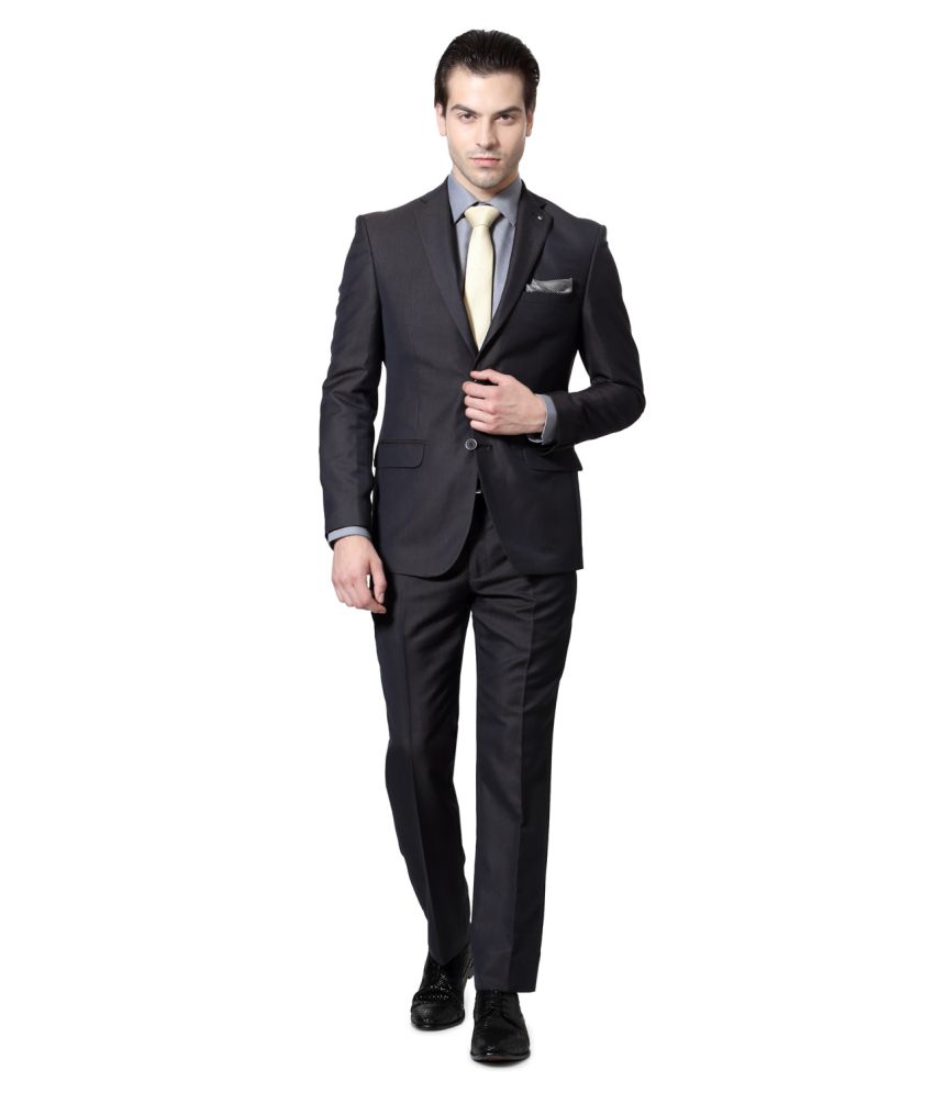 Louis Philippe Black Polyester Suit - Buy Louis Philippe Black Polyester Suit Online at Low ...