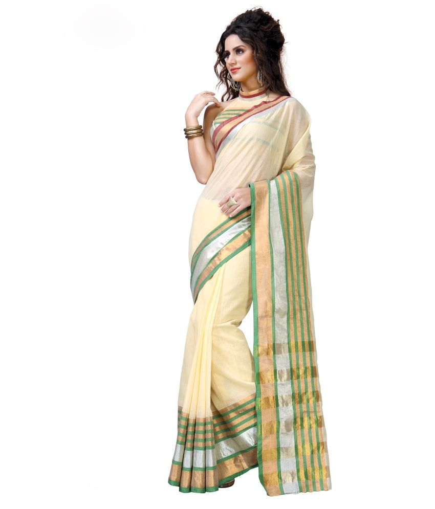 Reet Combo of Beige and Maroon Cotton Sarees with Blouse Piece - Buy ...