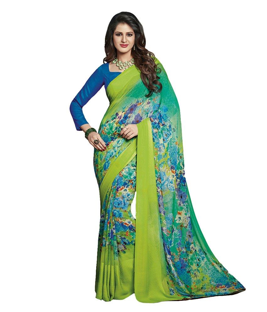 Surat Tex Green Silk Saree - Buy Surat Tex Green Silk Saree Online at ...