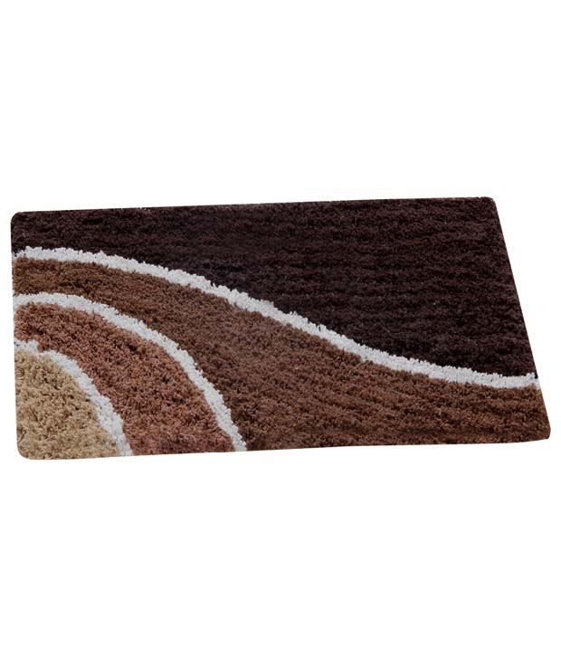     			Aazeem Brown Cotton Abstract Floor Mat