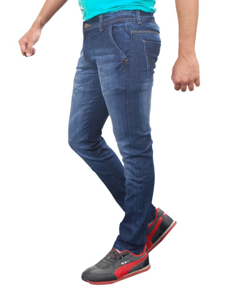 Paranoid Blue Cotton Blend Jeans - Buy Paranoid Blue Cotton Blend Jeans ...