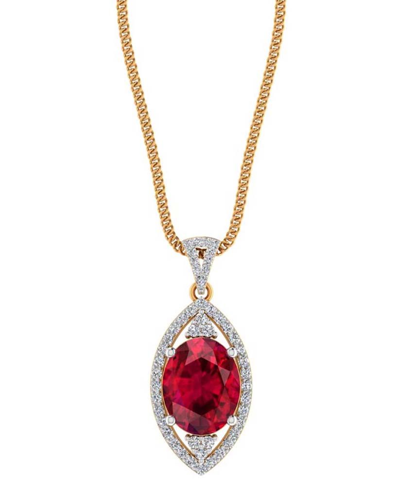 Jewels Of Jaipur 14kt Gold Plated Ruby Stone Pendant: Buy Jewels Of ...