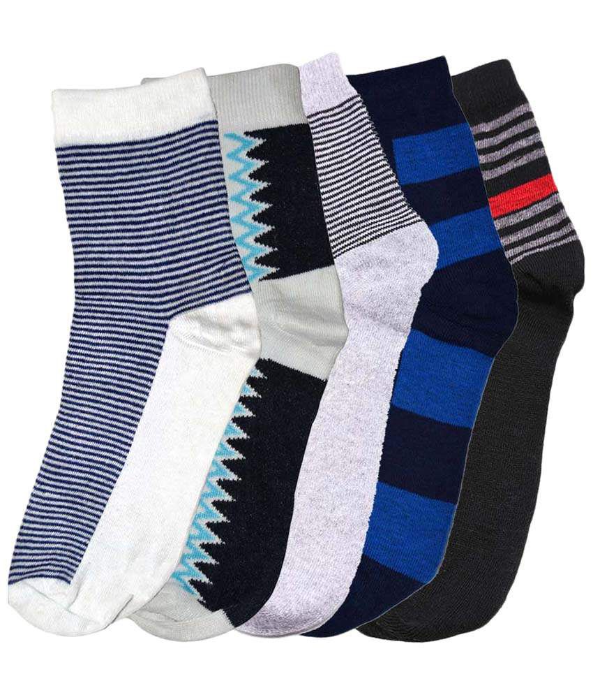 Tossido Multicolour Pack of 5 Cotton Socks for Men: Buy Online at Low ...