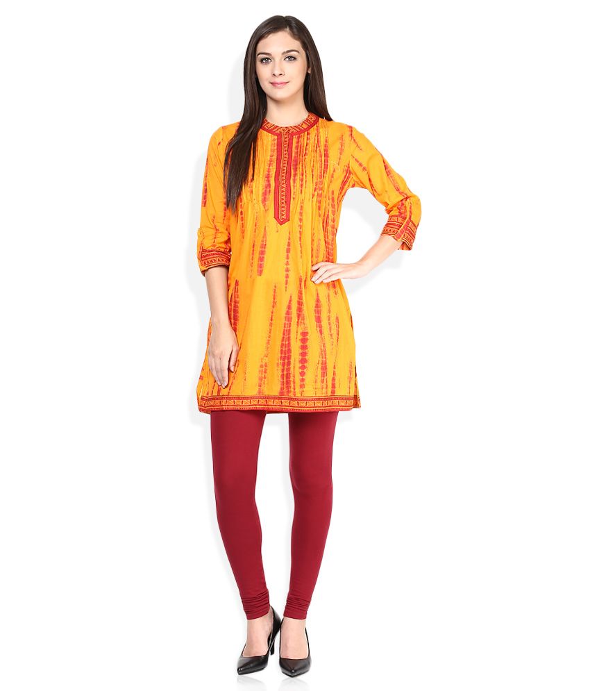 orange kurti design