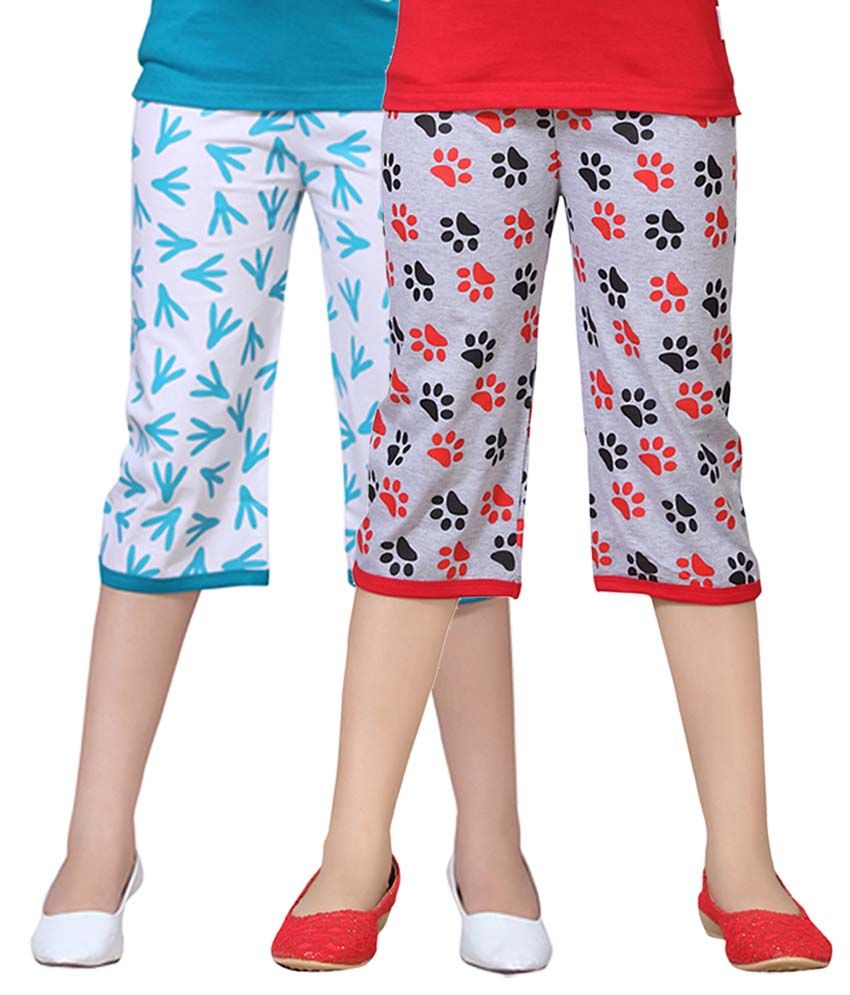     			Sini Mini - Multi Cotton Girls Capris ( Pack of 2 )