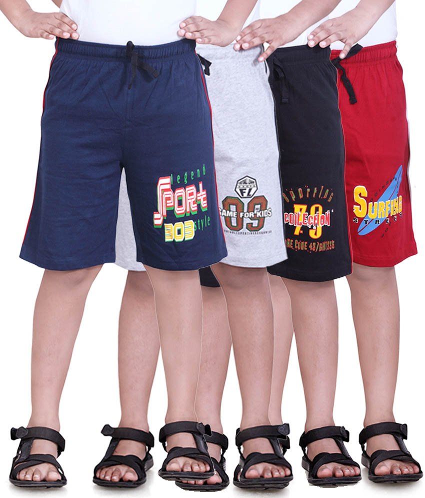     			Dongli Pack of 4 Cotton Shorts For Boys ( Multi )