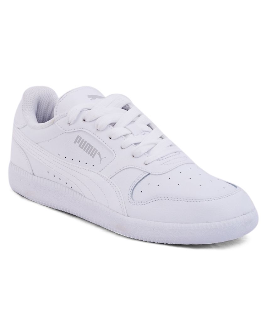 plain white puma sneakers