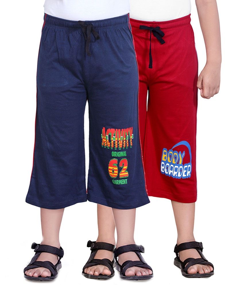     			Dongli Pack of 2 Cotton Three-Fourth For Boys ( Multi Color )