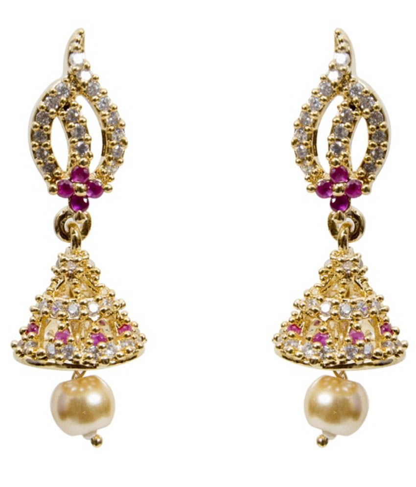Nainika's Fashion Jewellers Alloy American Diamonds Jhumkis - Buy ...