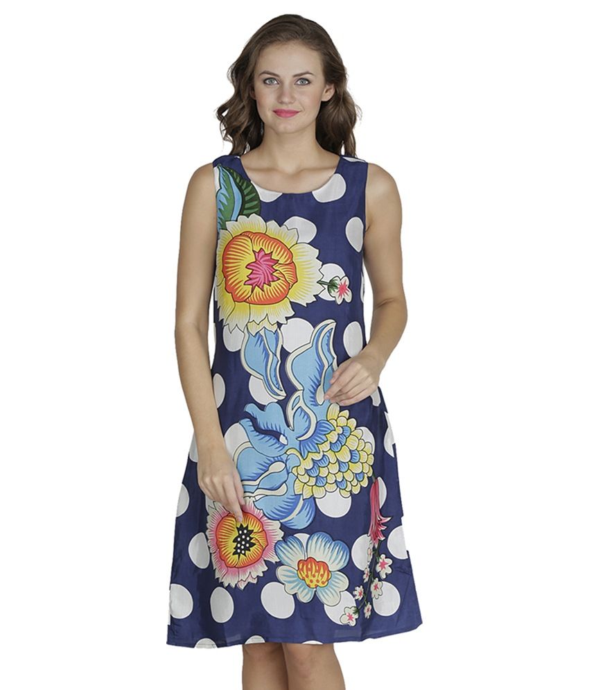 Svt Ada Collections Blue Cotton Dresses - Buy Svt Ada Collections Blue ...