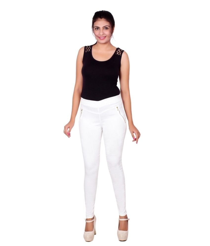 ladies white jeggings