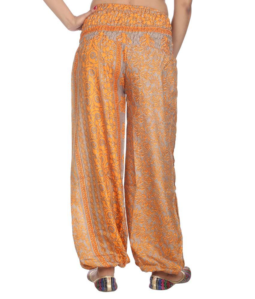 Rajrang Orange Silk Harem Pants Price in India - Buy Rajrang Orange ...