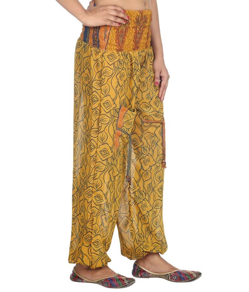 yellow harem pants