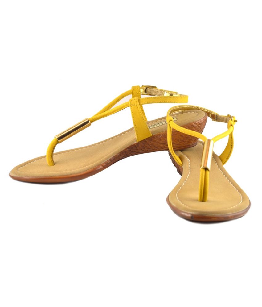Gressum Yellow Sandals Price in India Buy Gressum Yellow Sandals