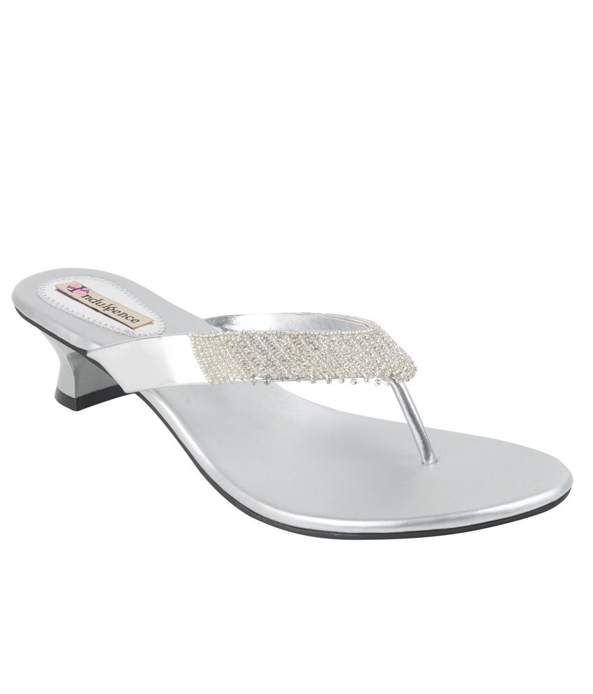 Indulgence Silver Slip-ons Price in India- Buy Indulgence Silver Slip ...