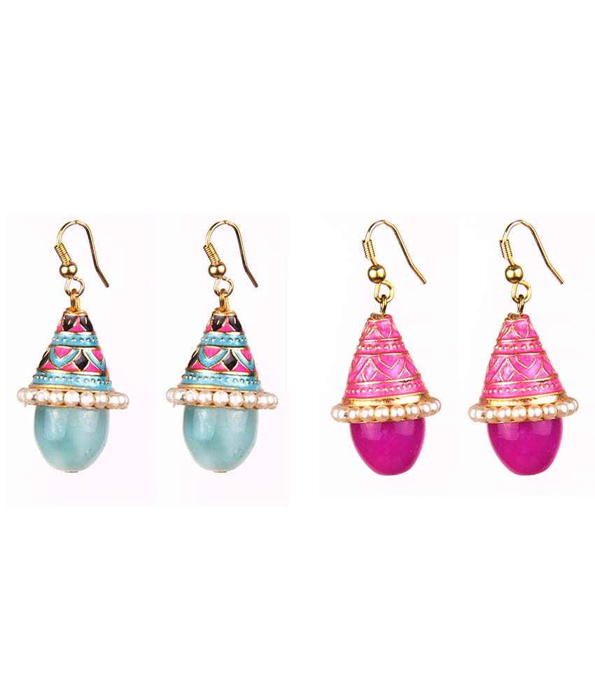 Makezak Blue Designer Wear Earring Combo With 1 Pair Of Earring Buy