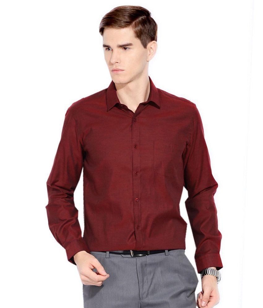 Reid & Taylor Maroon Formal Shirt - Buy Reid & Taylor Maroon Formal ...