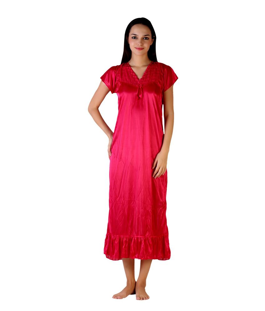 Buy Style Height Red Satin Nighty And Night Gowns Pack Of 6 Online At Best Prices In India Snapdeal 