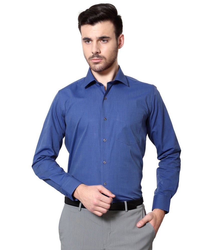  Van  Heusen  Blue Solid Formal  Shirt Buy Van  Heusen  Blue 