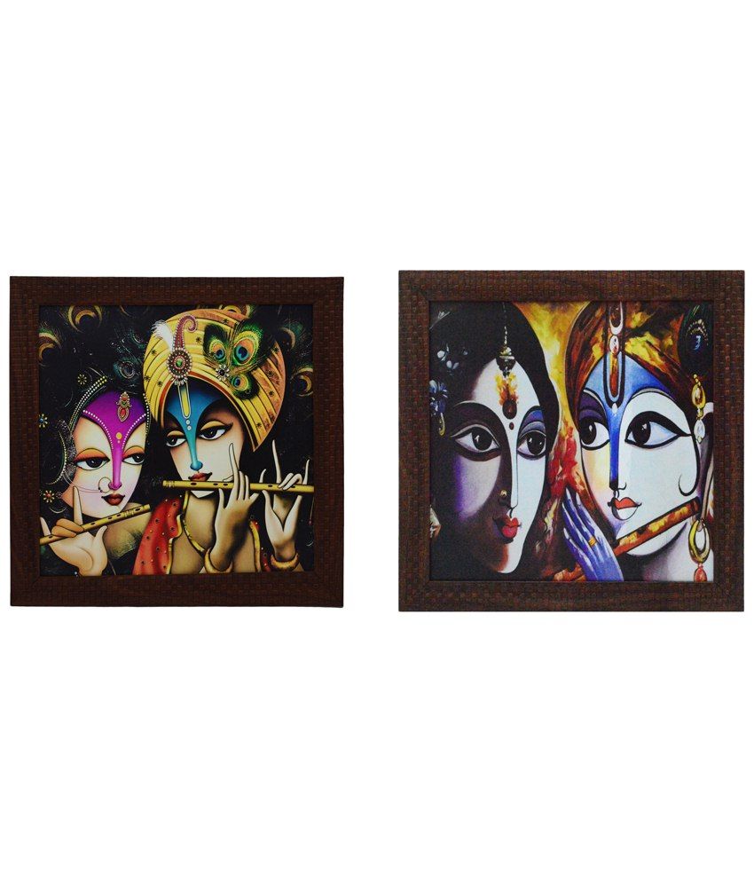     			eCraftIndia Appealing Multicoloured Pack of 2 Framed UV Art Print Paintings