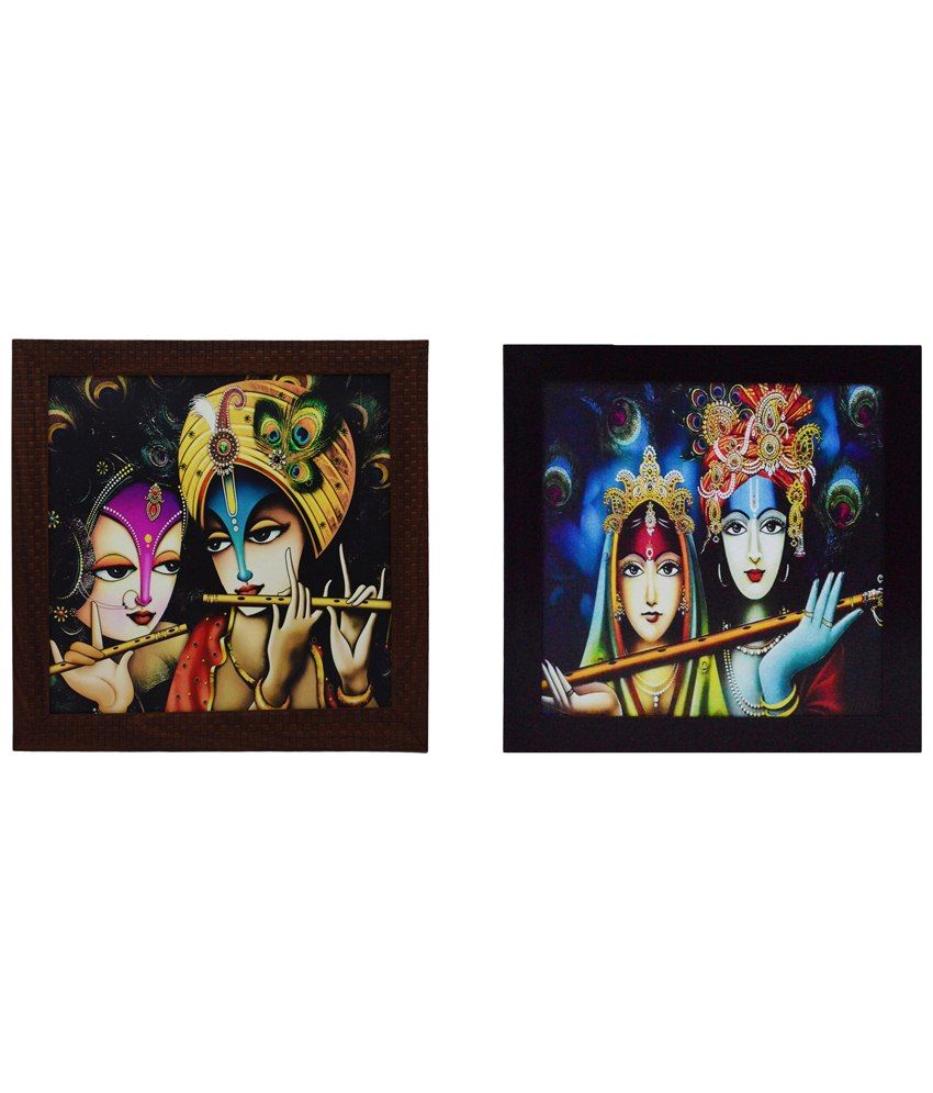     			eCraftIndia Stylish Multicoloured Pack of 2 Framed UV Art Print Paintings