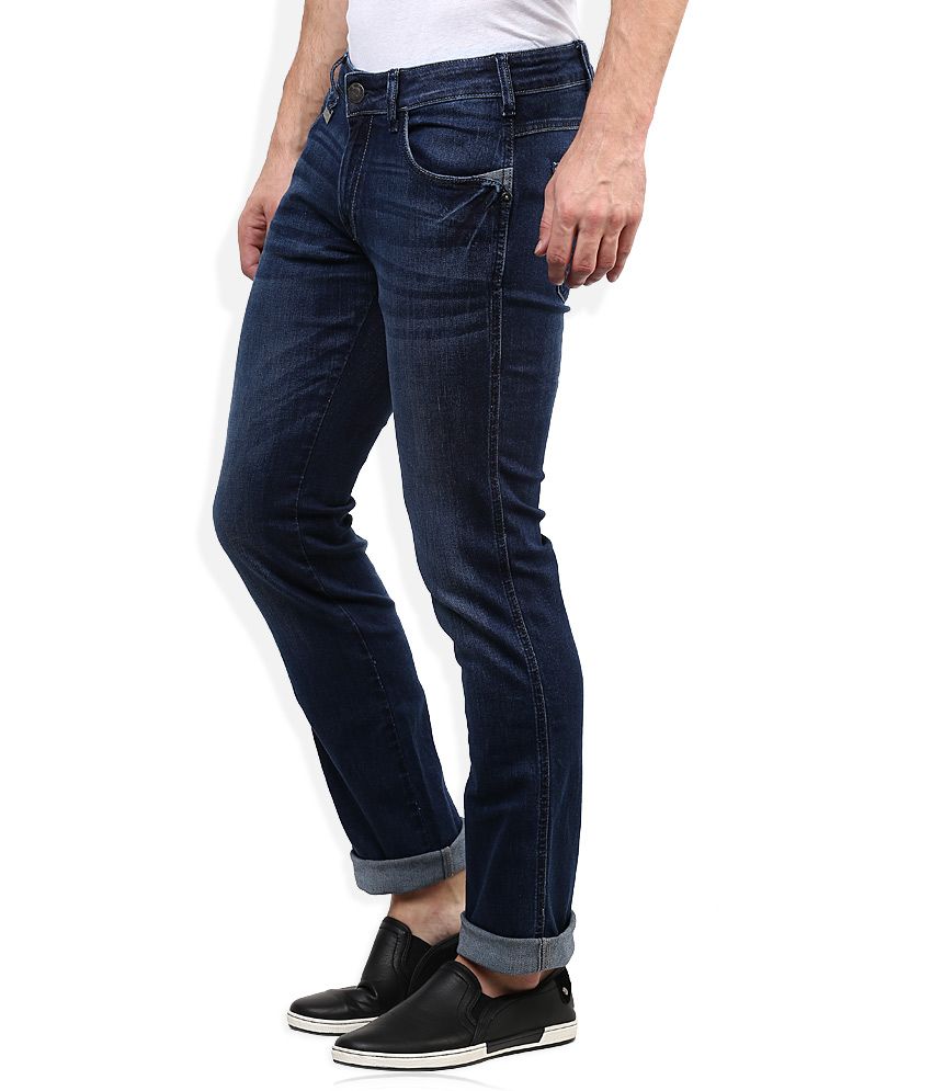 Wrangler Blue Dark Wash Slim Fit Jeans - Buy Wrangler Blue Dark Wash ...