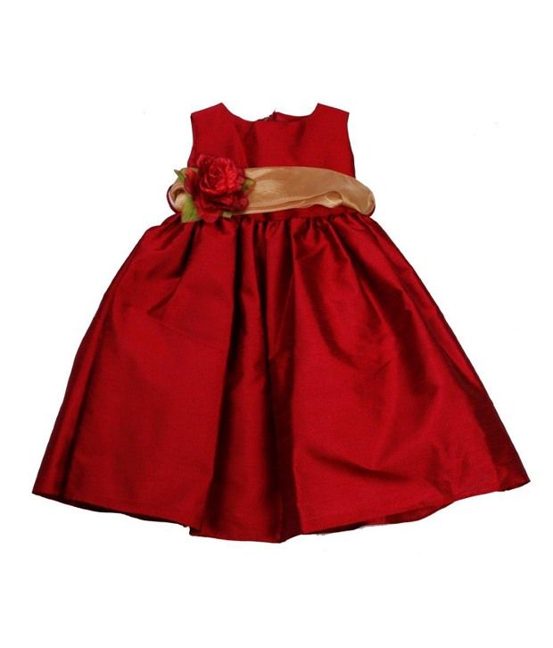 maroon net frock