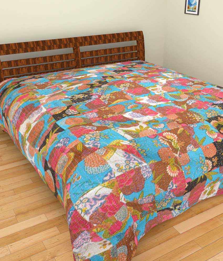 Jaipur Textile Hub Multicolour Printed Cotton Double Bed Sheet - Buy ...
