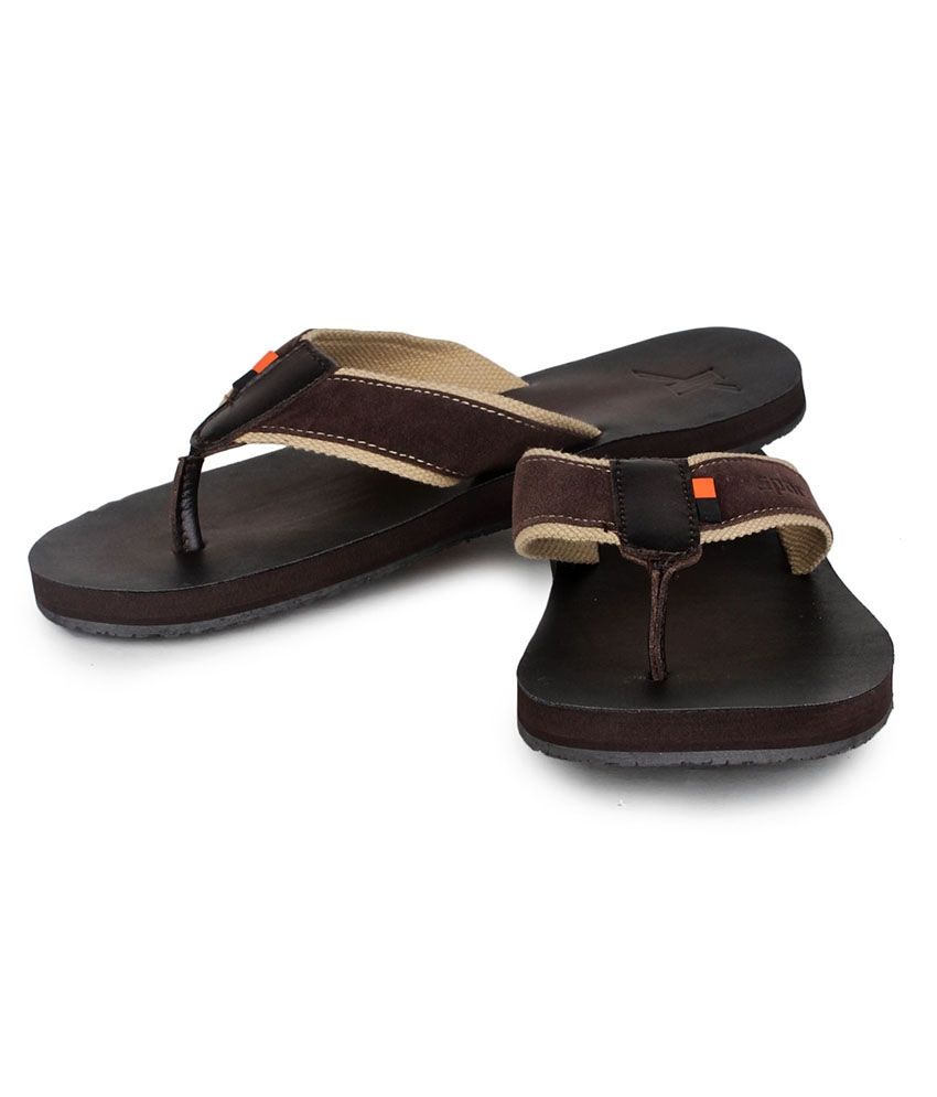 sparx slippers brown