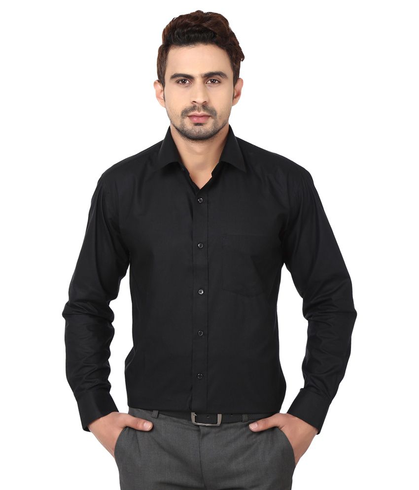 Ricaardo Black Formal Shirt - Buy Ricaardo Black Formal Shirt Online at ...