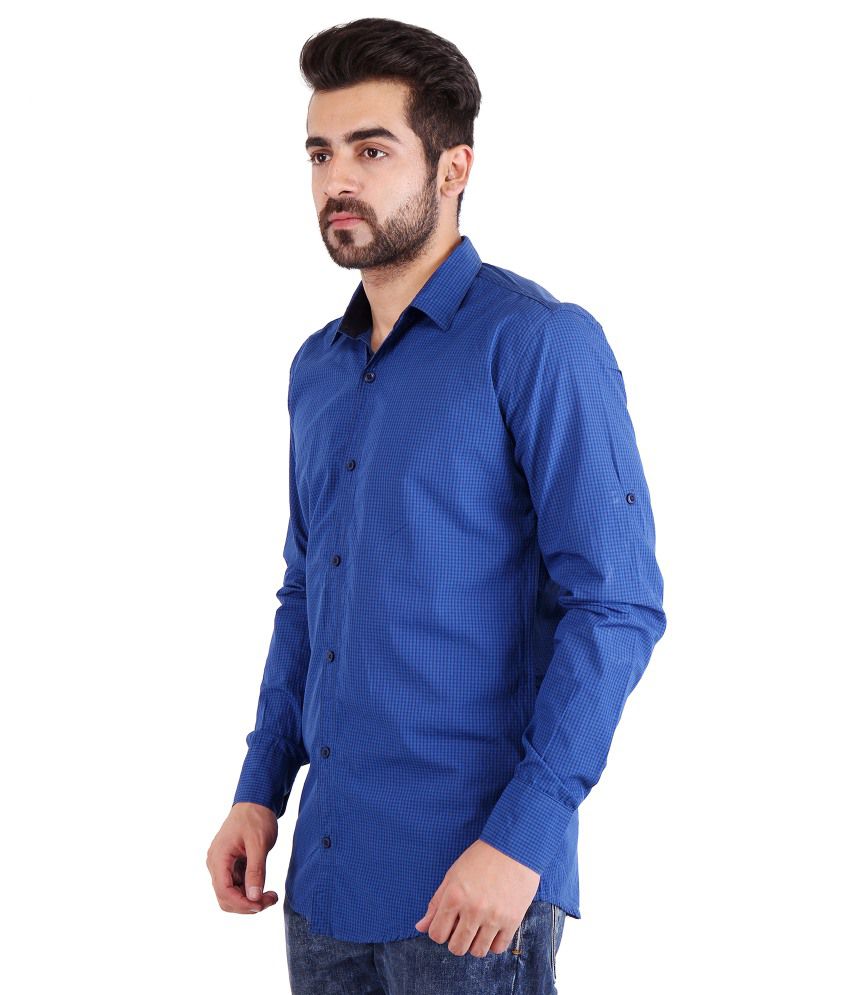 Essential Blue Casual Shirt - Buy Essential Blue Casual Shirt Online at ...