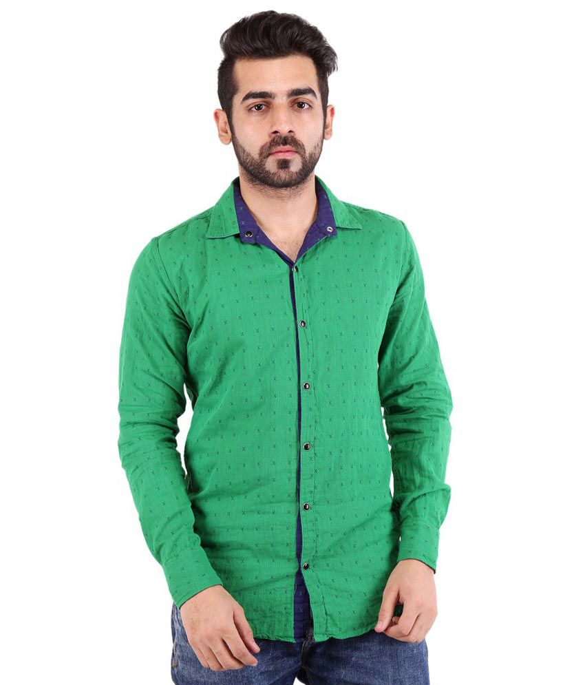 Essential Green Casual Shirt - Buy Essential Green Casual Shirt Online ...