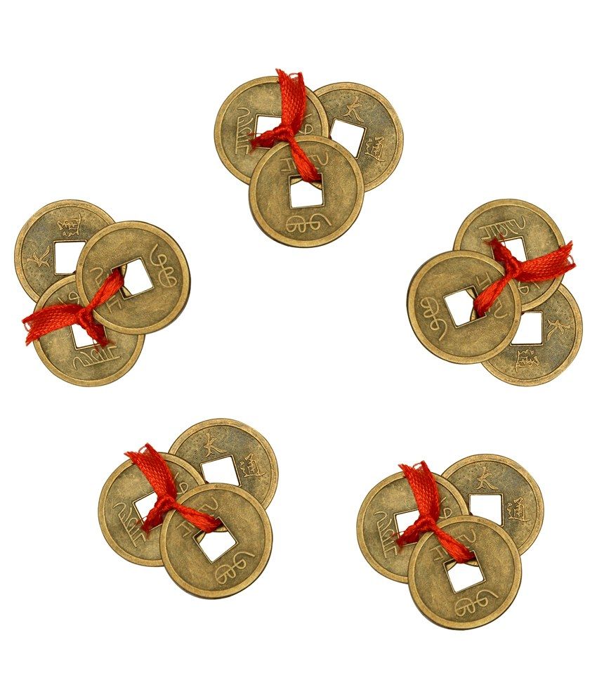     			Vastu Art Yellow Iron Lucky Coins -set Of 15