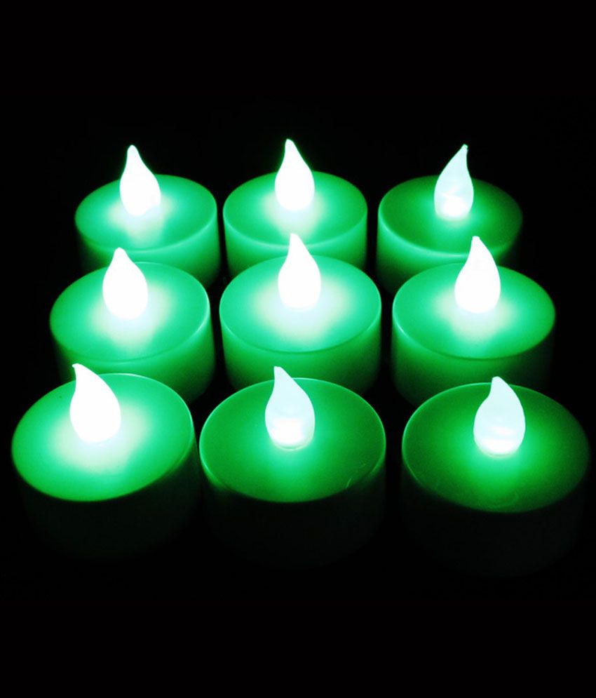 Basement Bazaar Set of 12 Green TeaLights Buy Basement Bazaar Set of