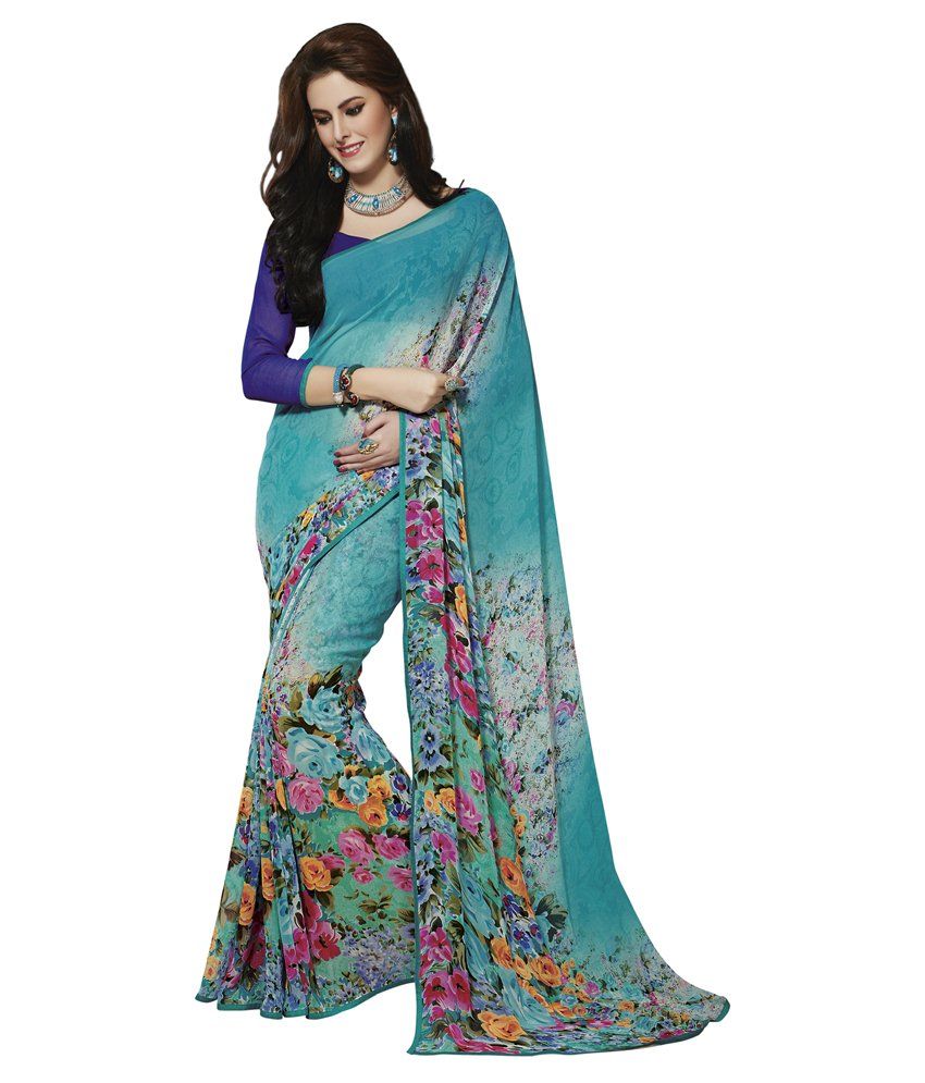 Subhash Sarees Multicoloured Georgette Saree - Buy Subhash Sarees ...