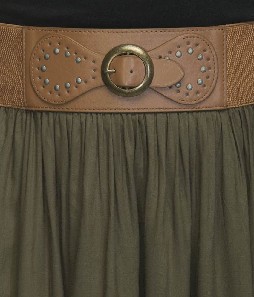 Buy Wisstler Green Rayon Maxi Skirt Online at Best Prices in India