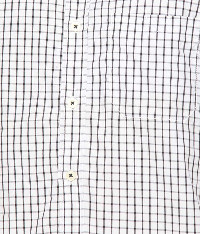 Jackalberry White \u0026 Black Casual Shirt 