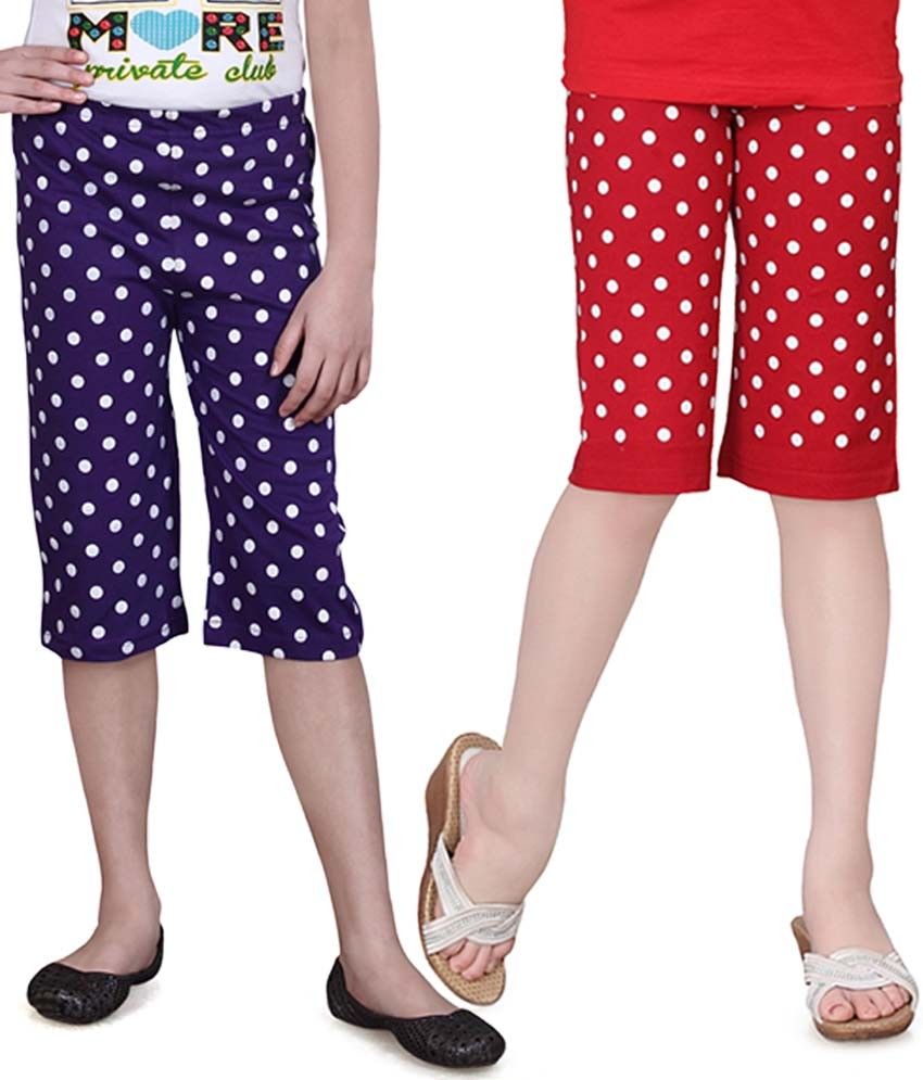     			Sini Mini - Cotton Girls Capris ( Pack of 2 )