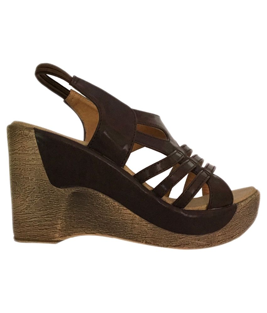 Shesense Brown Medium Heel Sandals Price in India- Buy Shesense Brown Medium Heel Sandals Online 