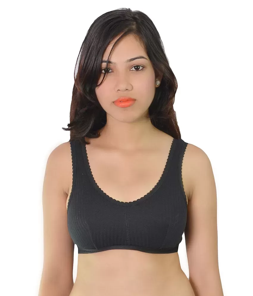 Dermawear Black Poly Cotton Solid Sports Bra - Buy Dermawear Black Poly  Cotton Solid Sports Bra Online at Best Prices in India on Snapdeal